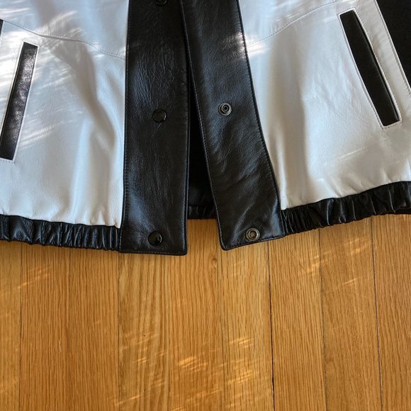 TALK OF THE WALK buttery soft black and white Leather Jacket - Picture 6 of 7